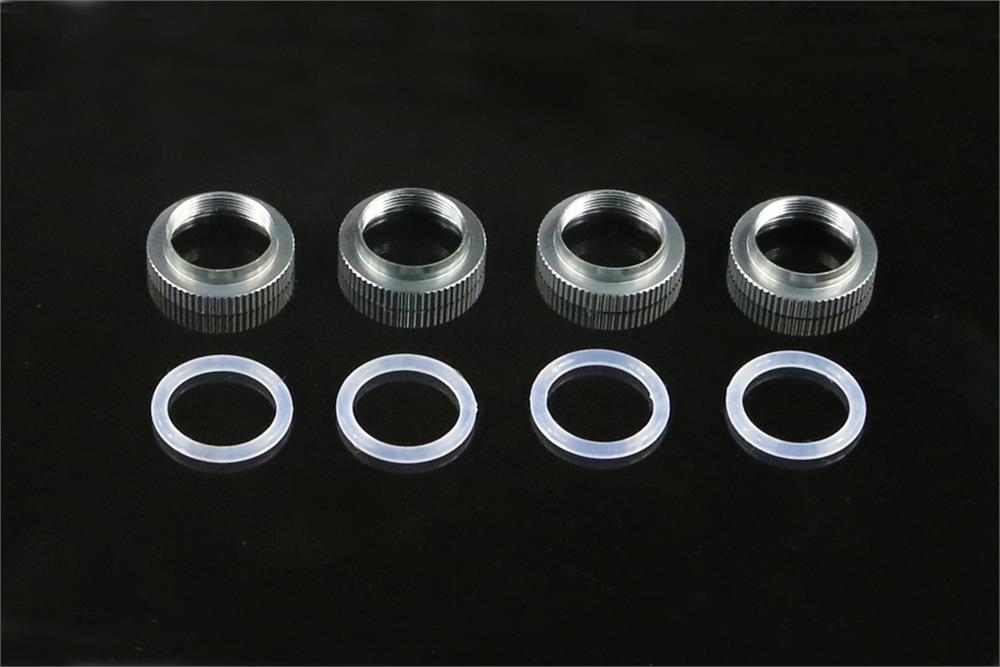 Shock adjusting nut alu. + O-rings (4)